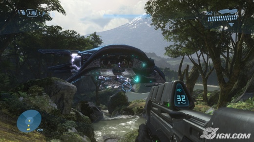 Halo3 , logo no inicio do jogo é notável a diferença gráfica dos jogos anteriores